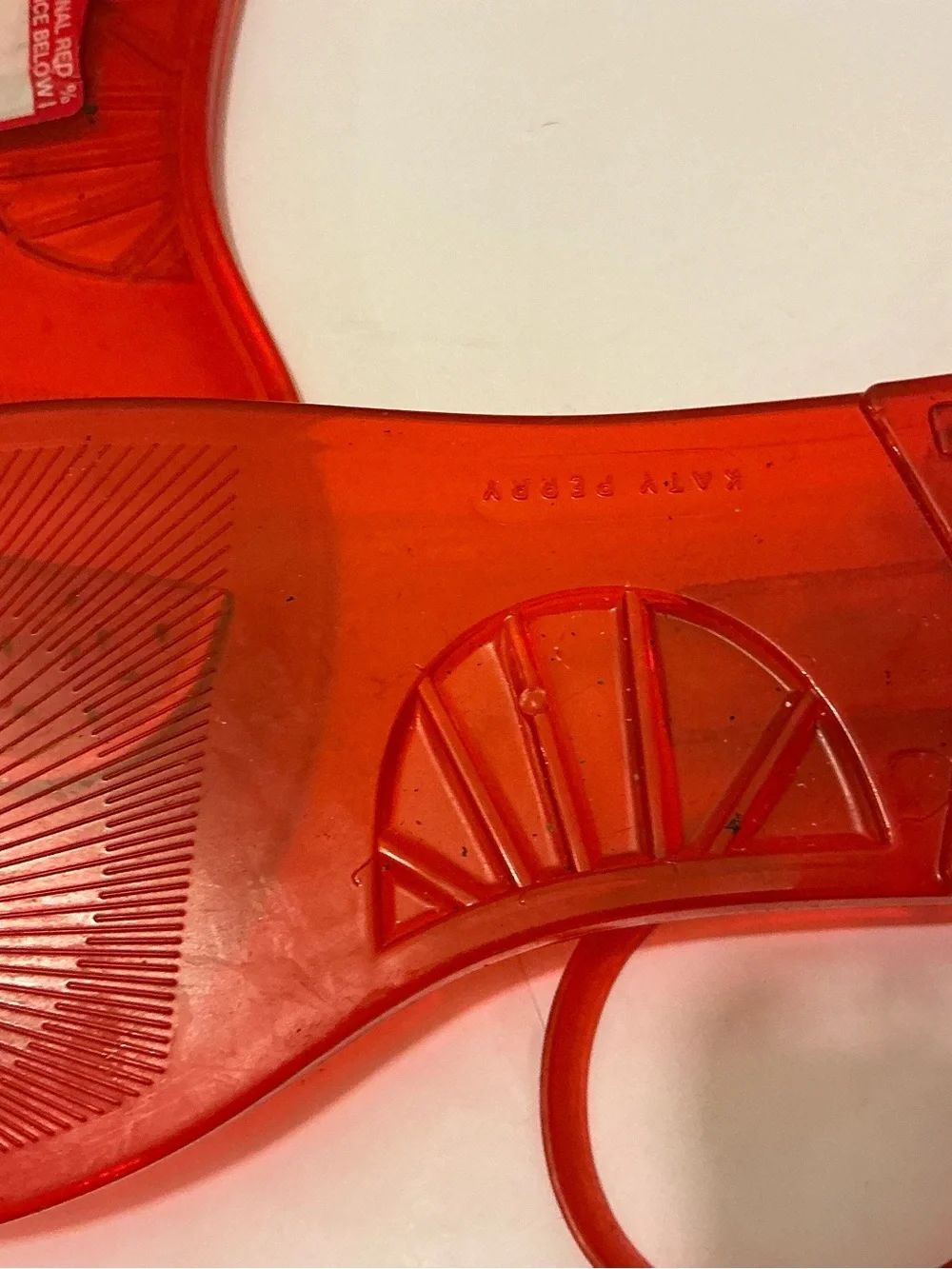 Katy Perry Collections Red Jelly Sandals with Watermelon Charm - Picture 5 of 6